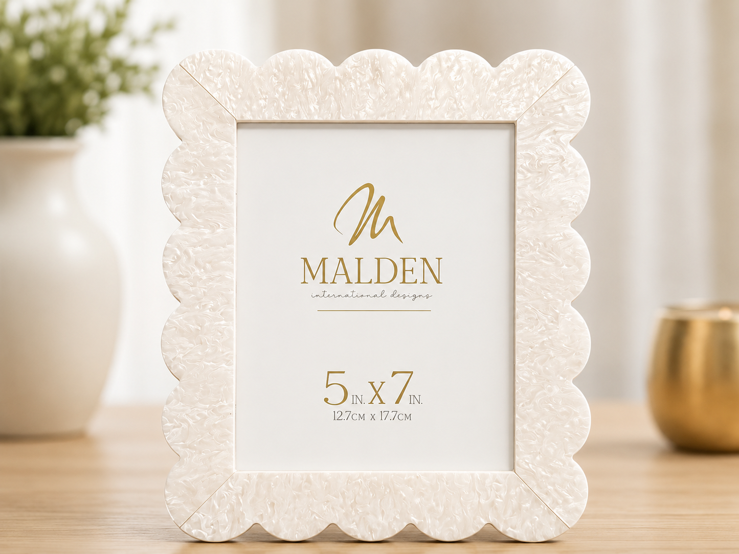 5x7 White Acrylic Ruffle Frame