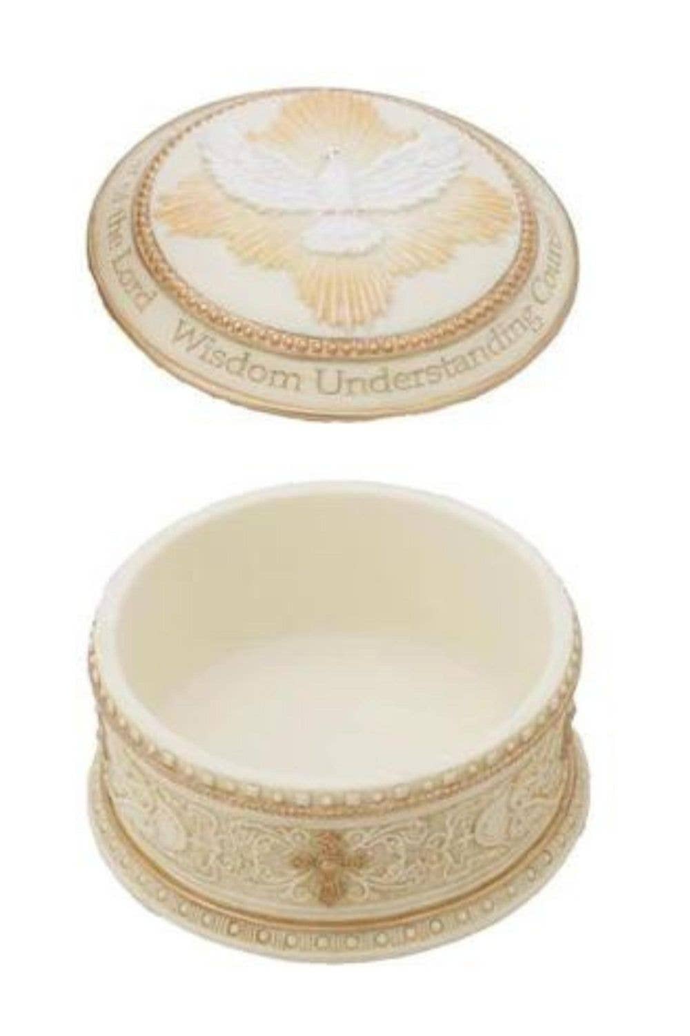 Holy Spirit Keepsake Box in Color 4" dia.