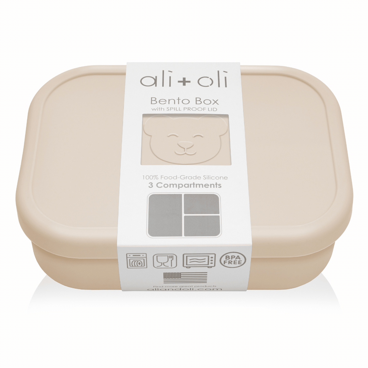 Ali+Oli Leakproof Silicone Bento Box (Coco) Back to School