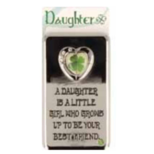 Clover Heart Magnet - “Daughter” Irish Gift