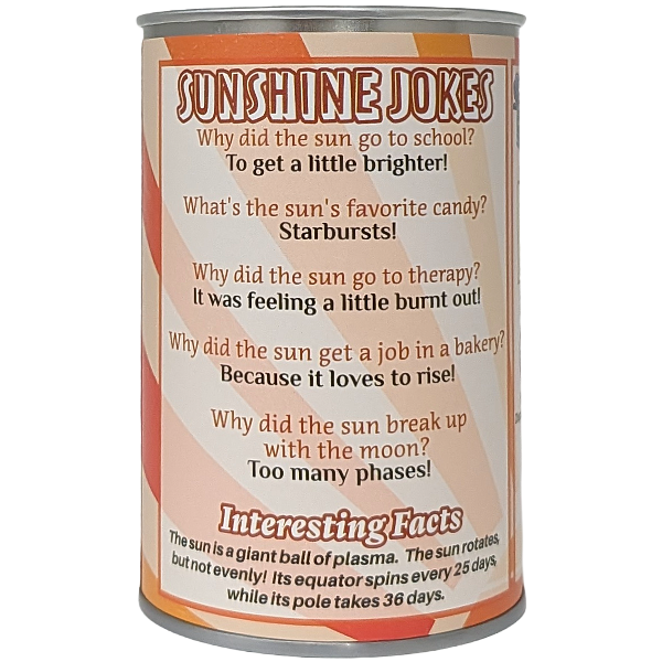 Sol the Canned Sunshine - Eco-Friendly Sun Plush w/Jokes