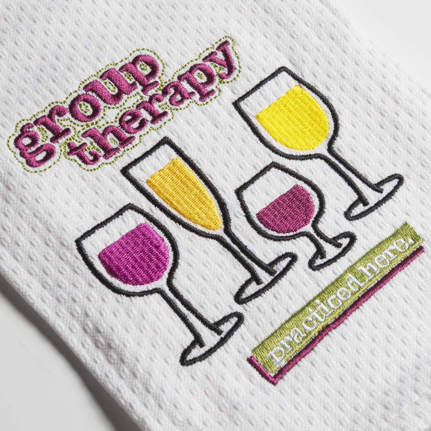 Group Therapy Embroidered Kitchen Towel