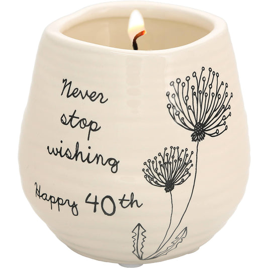 Happy 40th - 8 oz - 100% Soy Wax Candle
Scent: Serenity