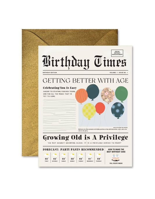 Birthday Times Greeting Card