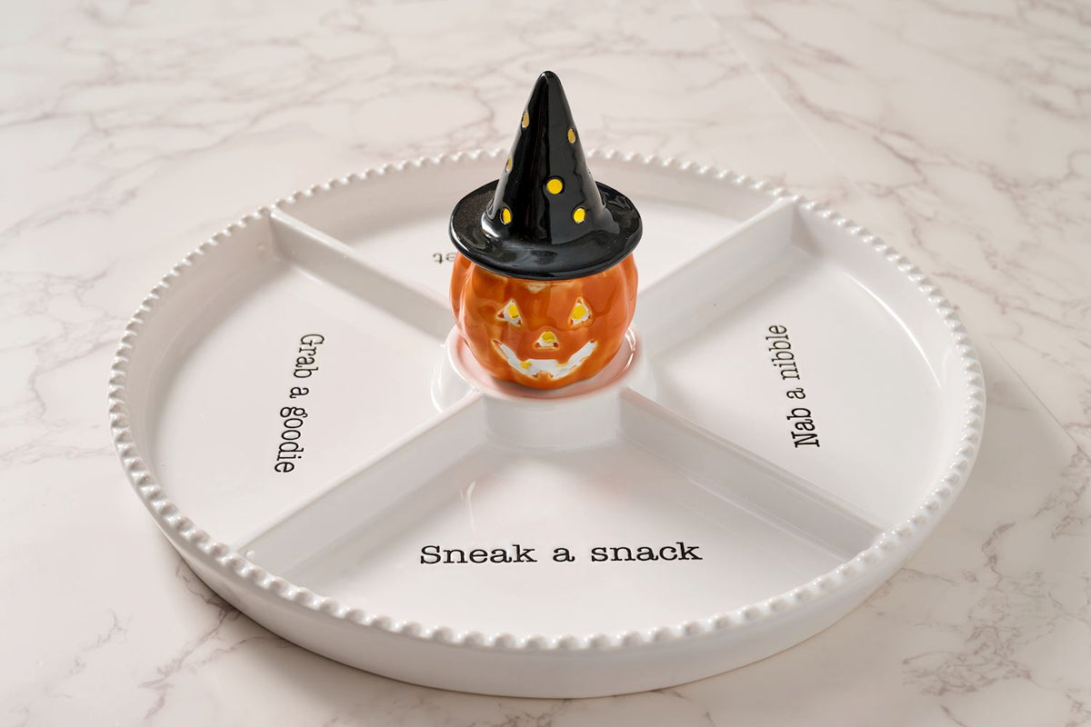 Light-Up Witch Jack-O-Lantern Sitter