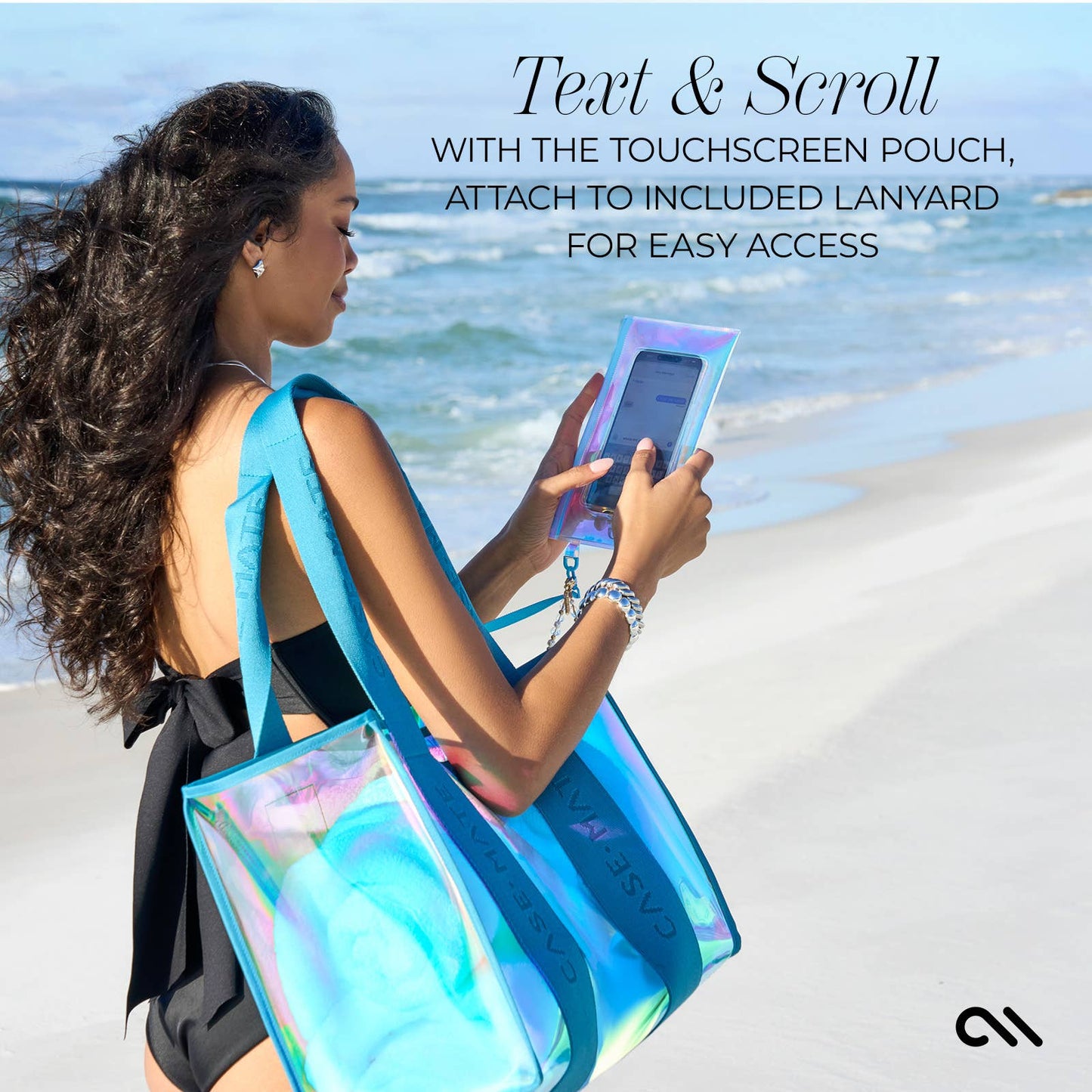 Case-Mate Soap Bubble Beach Tote Shoulder Bag - Emerald Blue