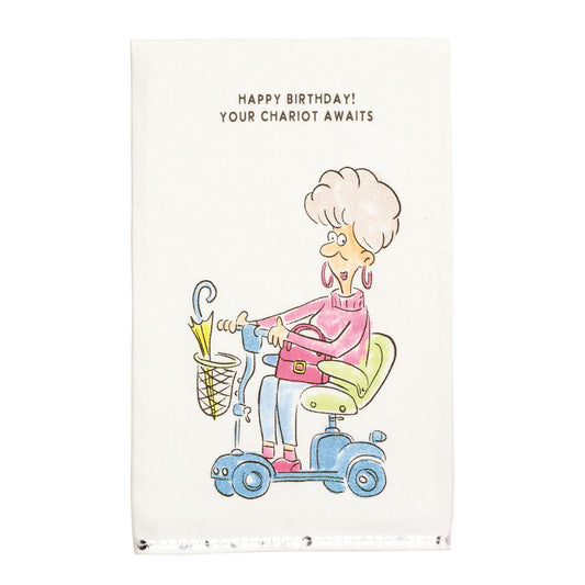 Scooter Birthday Sequin Towel