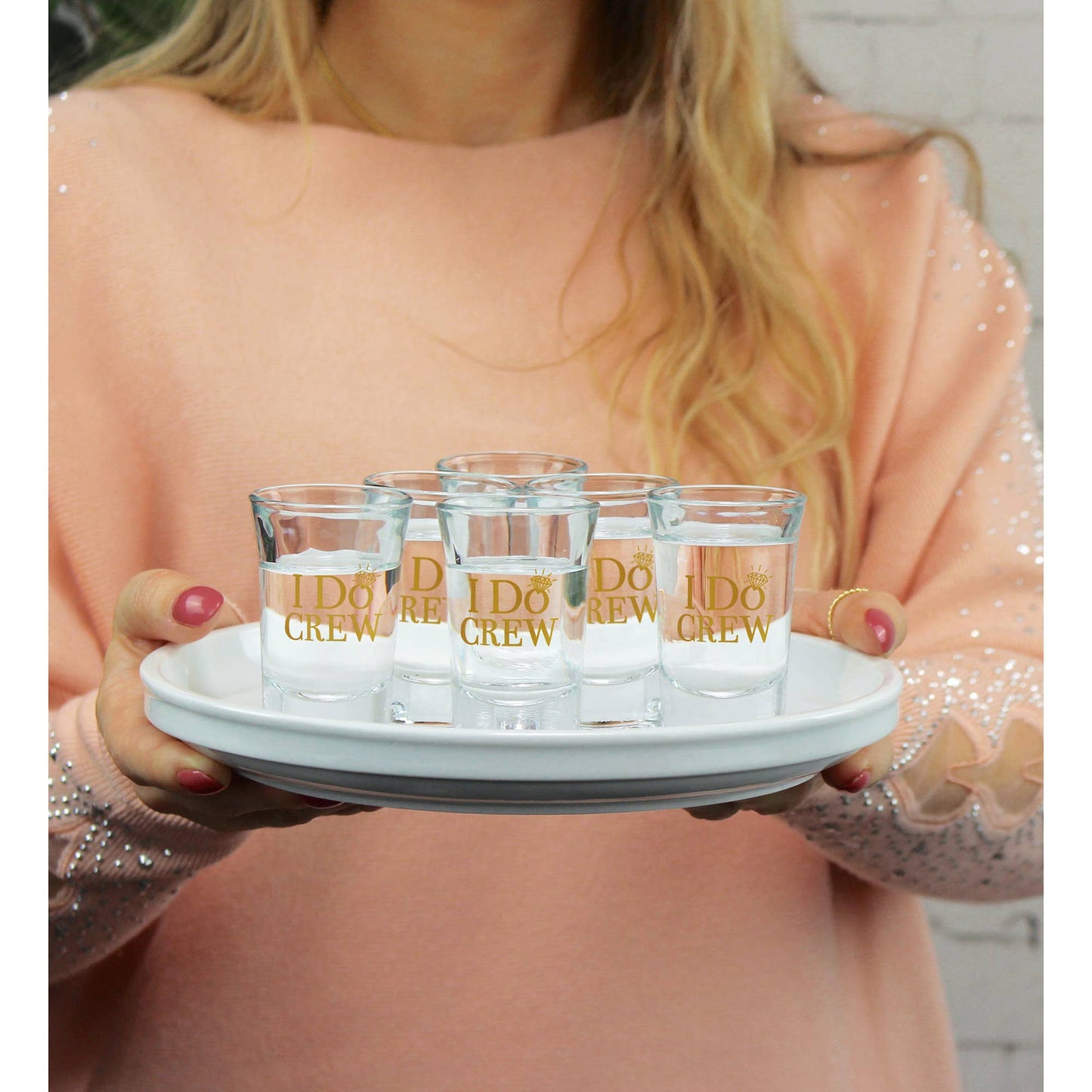 Set of 6 "I Do" Bridal Party Shot Glasses