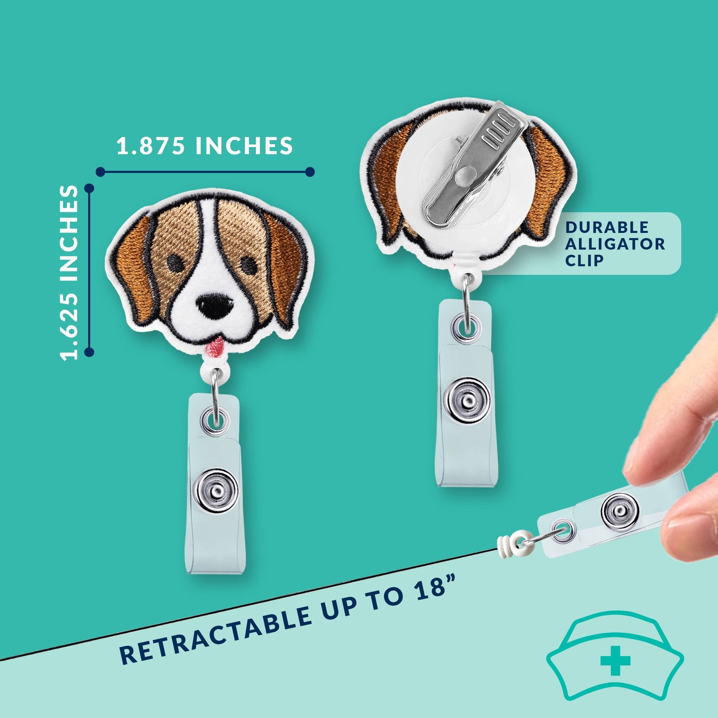 Dog 360-Degree Rotating Retractable Reel Clip Badge Holder