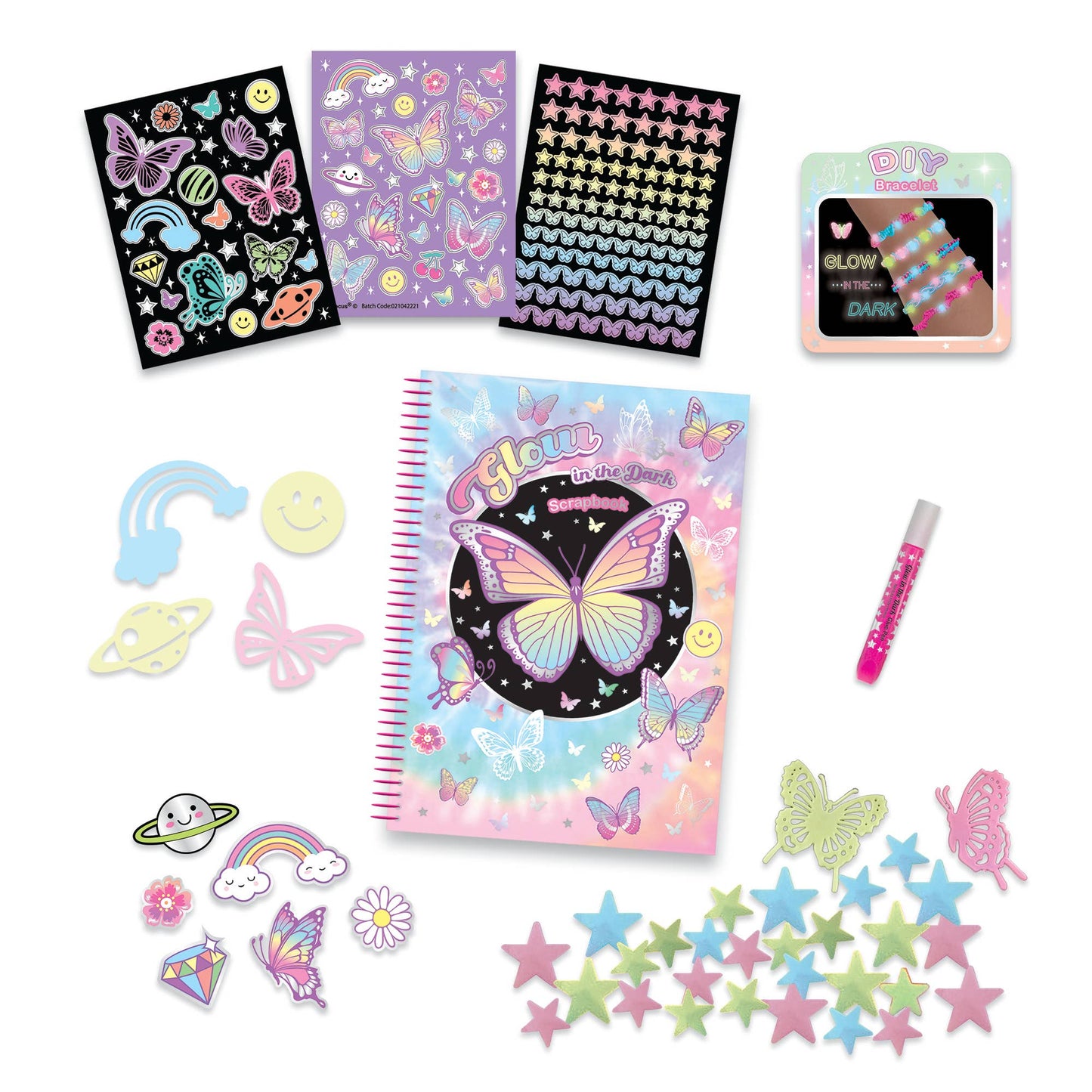 Glow in the Dark Scrapbook, Tie Dye Butterfly