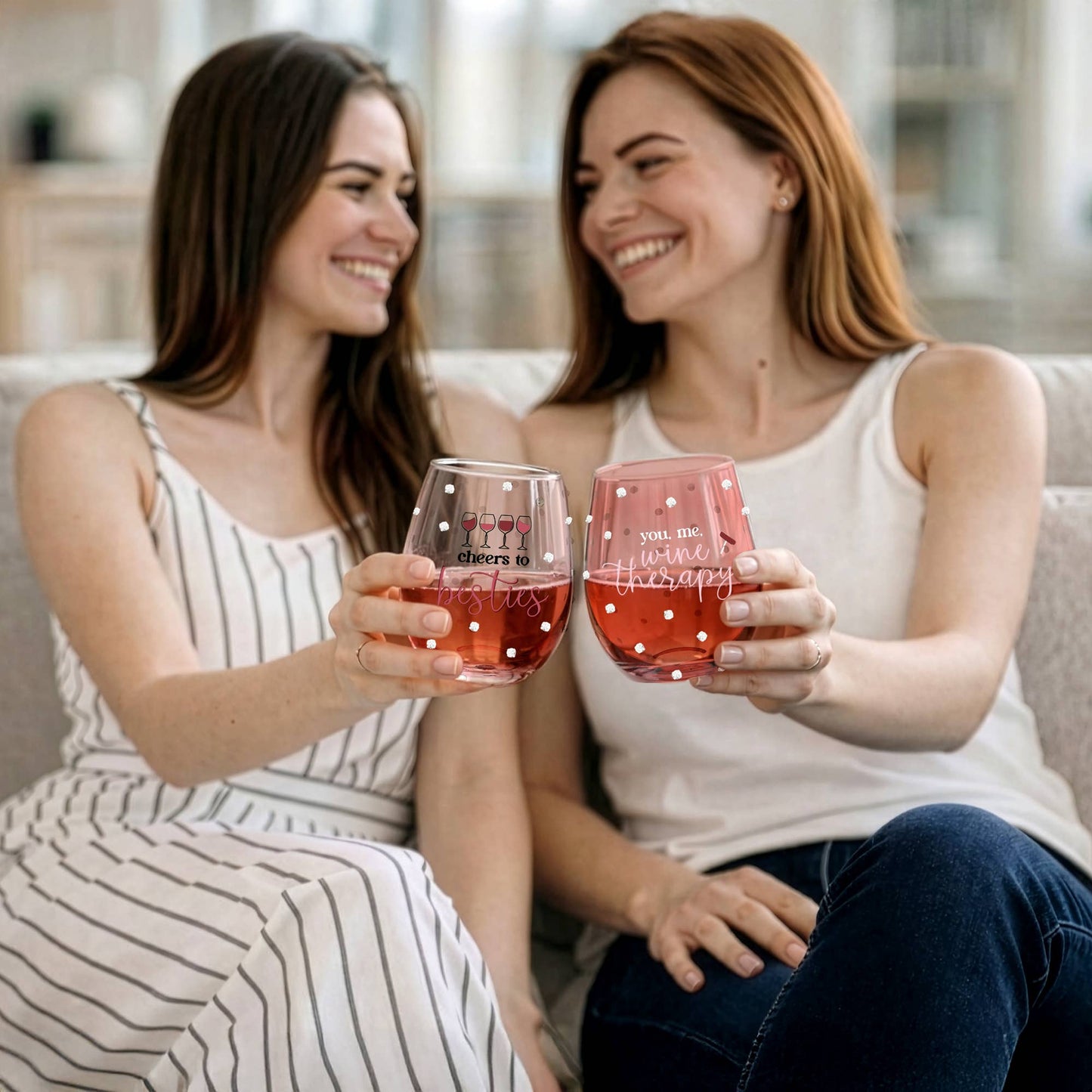 Besties - Gift Boxed 18 oz Stemless Wine Glass