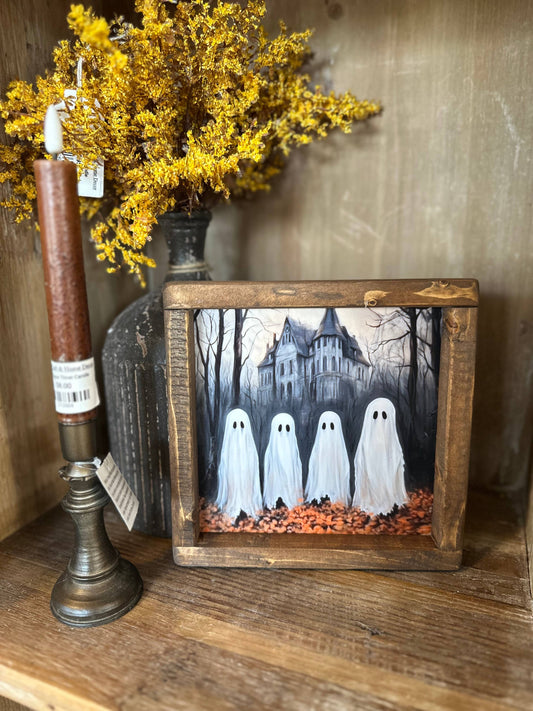 8x8 Four Ghosts Framed Sign