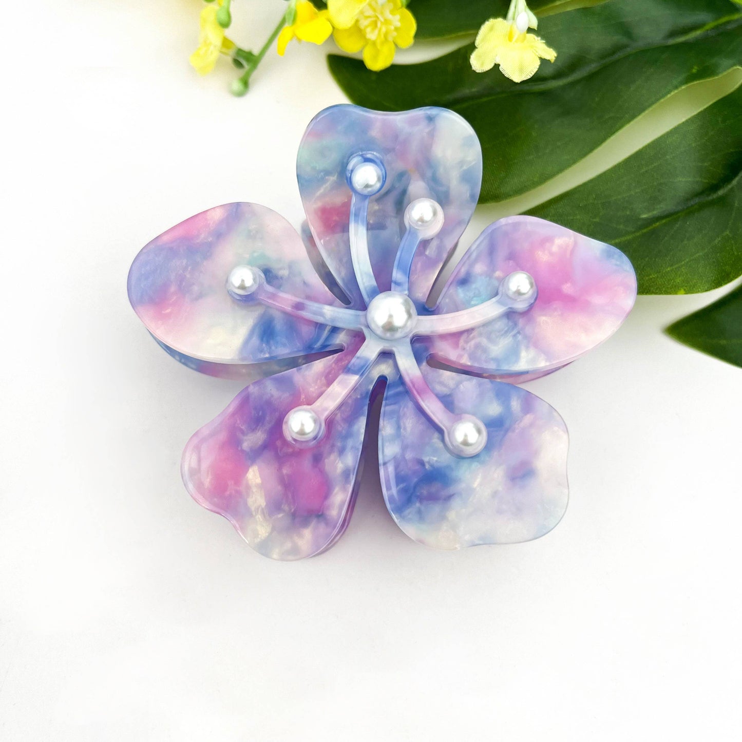 Pearl Sakura Claw Clip, Flower Hair Clip