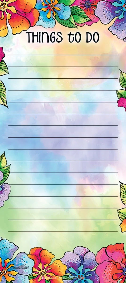 General Colorful Floral Magnetic List Pad - Things To Do | Cute Magnetic Listpad