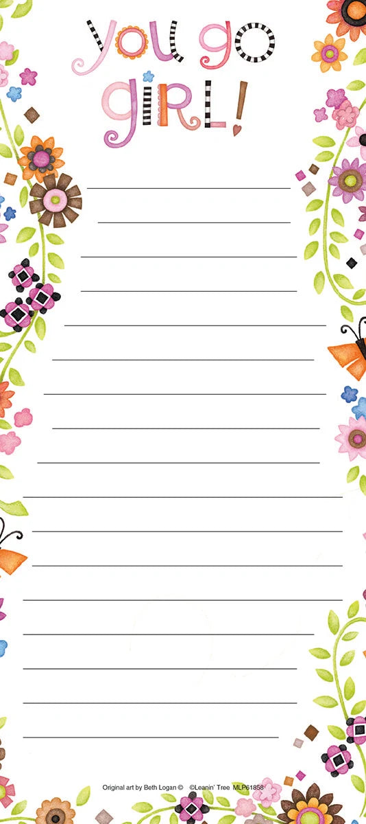 You Go Girl! Magnetic List Pad