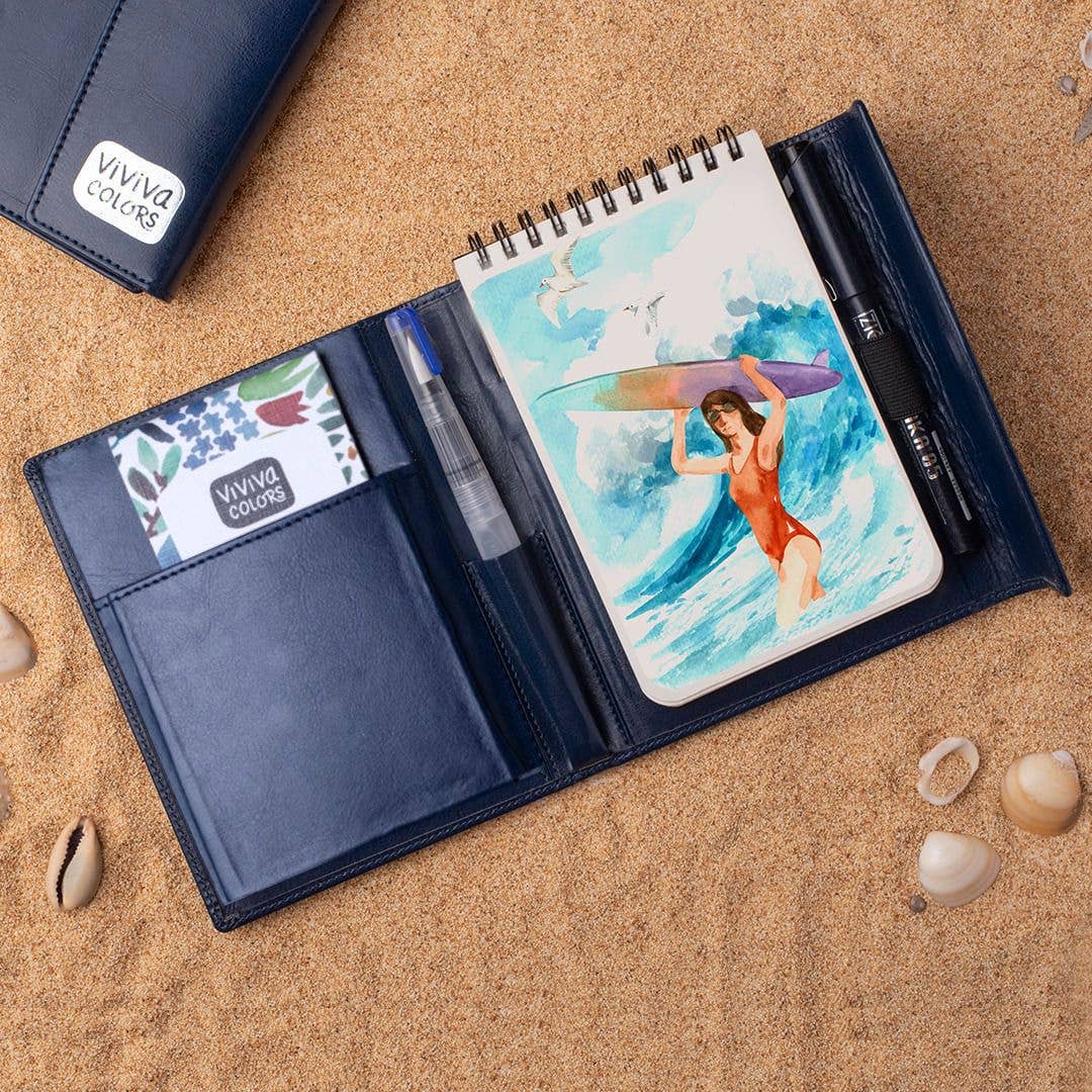 A6 Travel Paint Kit - Vegan Leather| Handcrafted| Portable