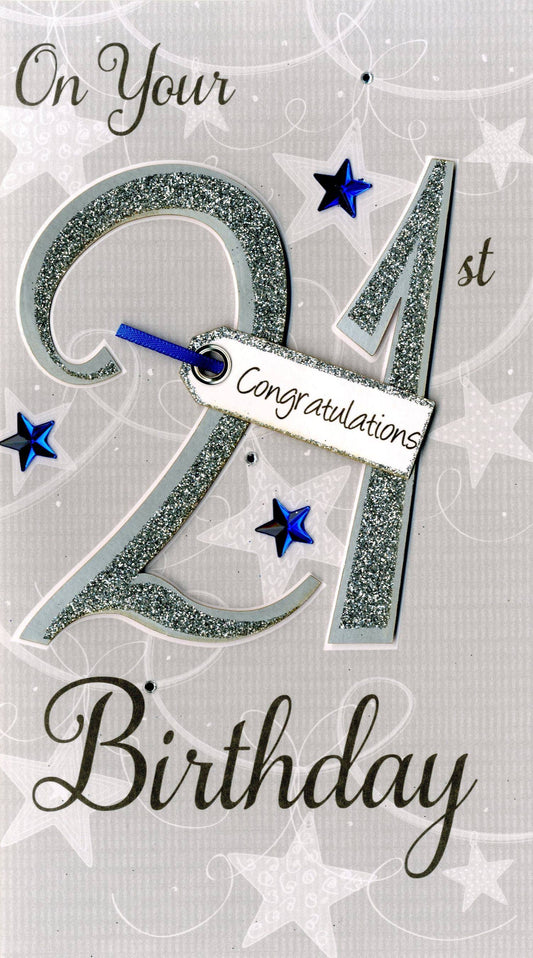21st - 21 Silver Background - Champagne - Second Nature