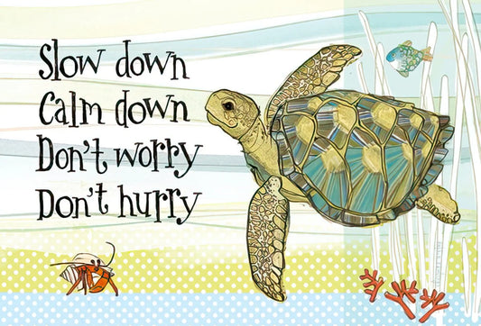 Slow Down Calm Down Don't Worry Don't Hurry Turtle Magnet | Encouraging Magnet