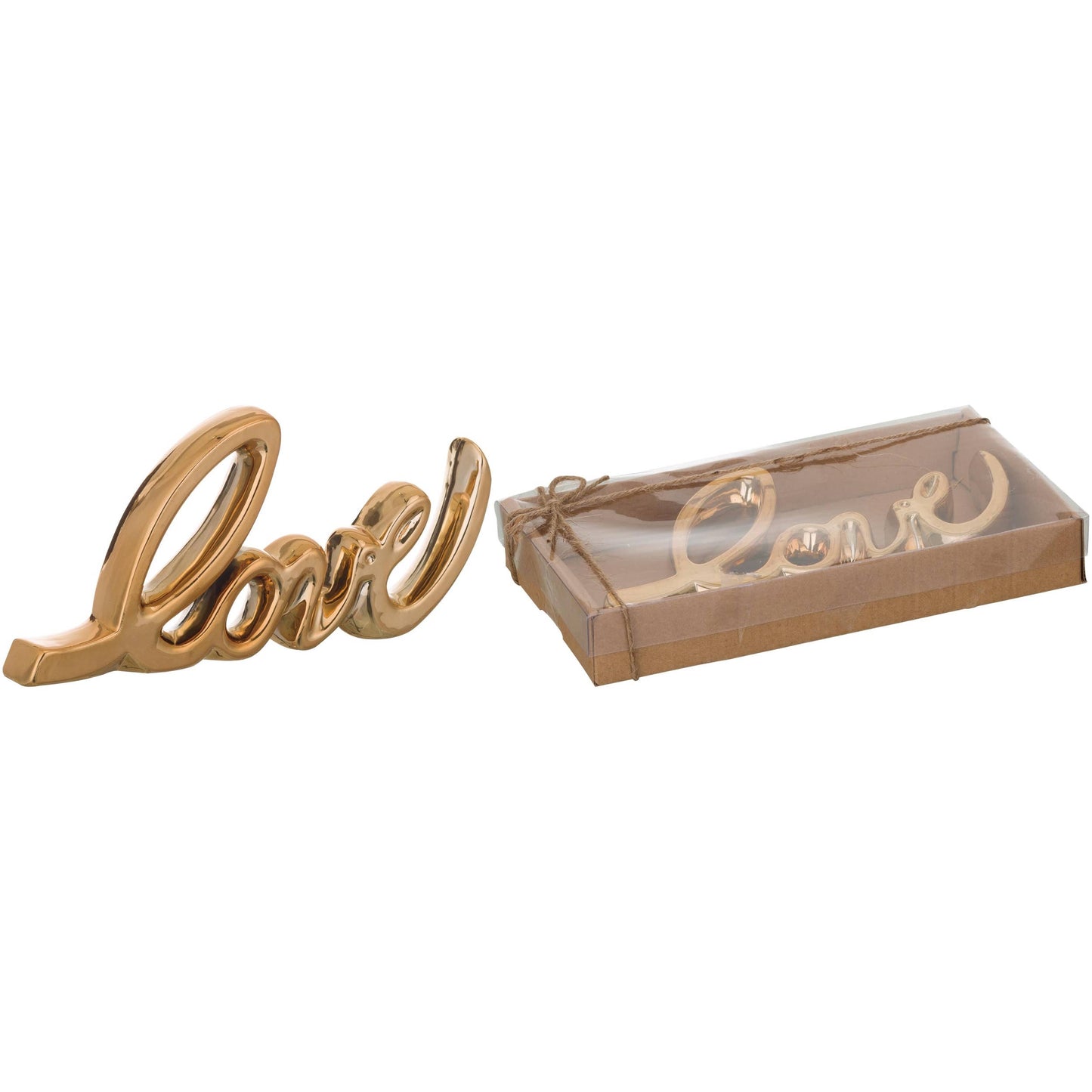 Dolomite 10" Gold Valentines Day Love Letter Decor