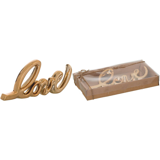 Dolomite 10" Gold Valentines Day Love Letter Decor