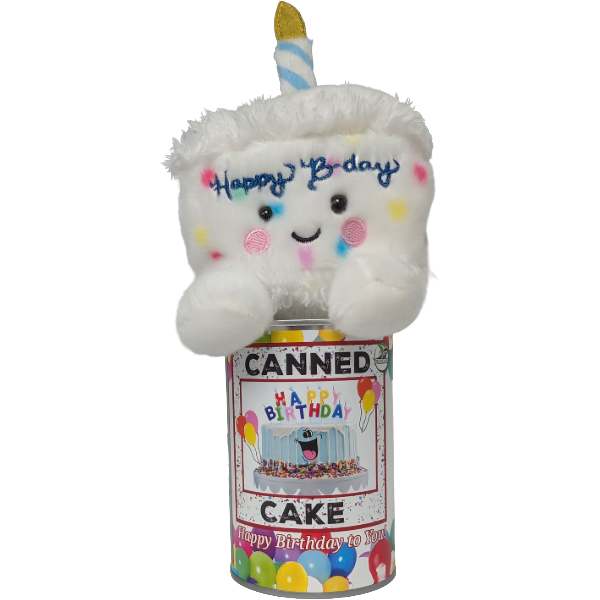 Canned Cake | Happy Birthday to You Gift | Plush B-day Cake
