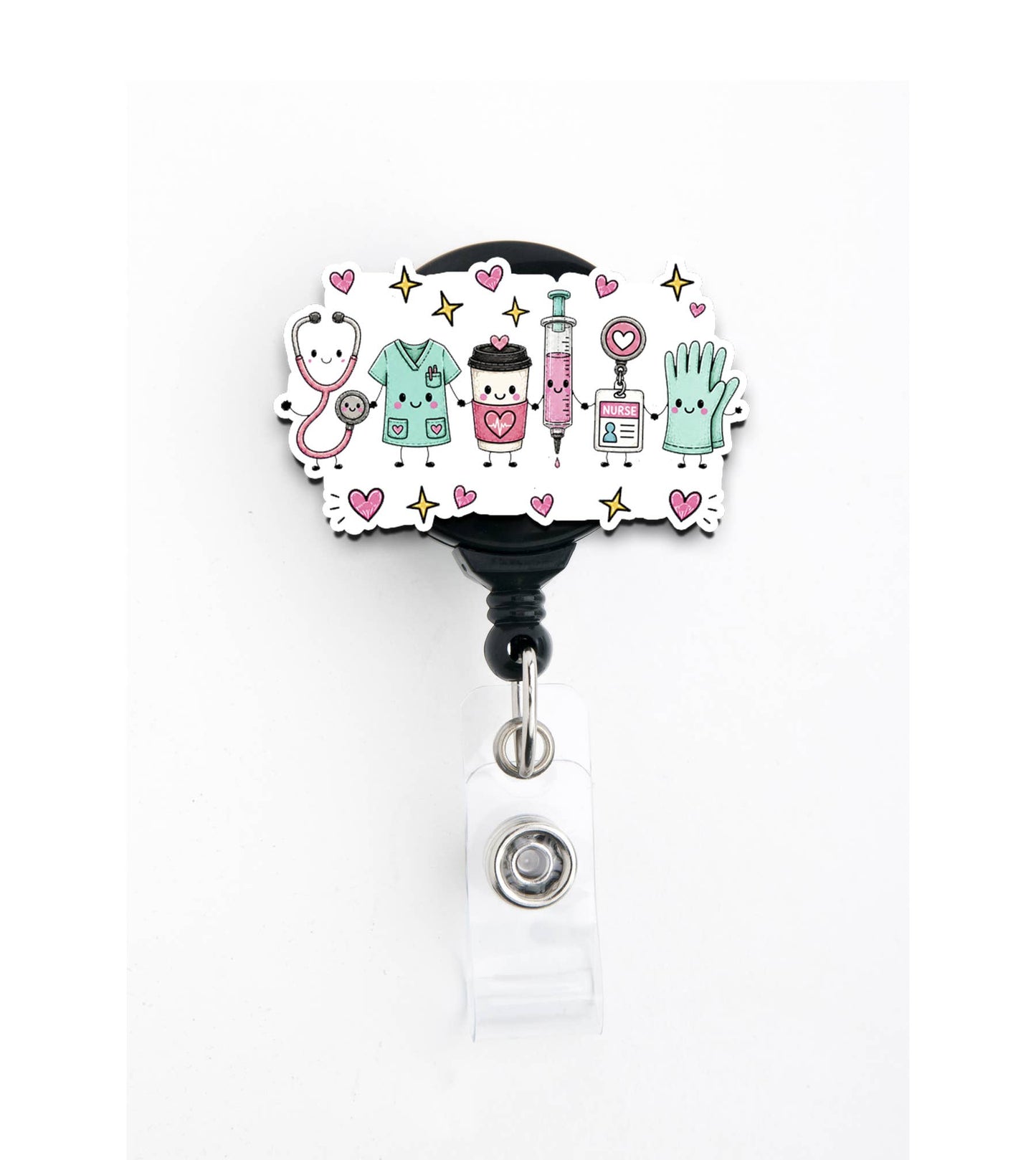 Cute Medical Clip Art Kawaii Acrylic Badge Reel