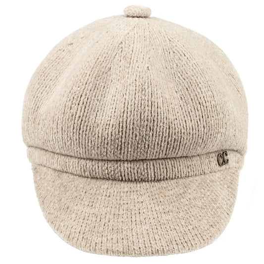 C.C Solid Knitted Newsboy Cap Winter Hat