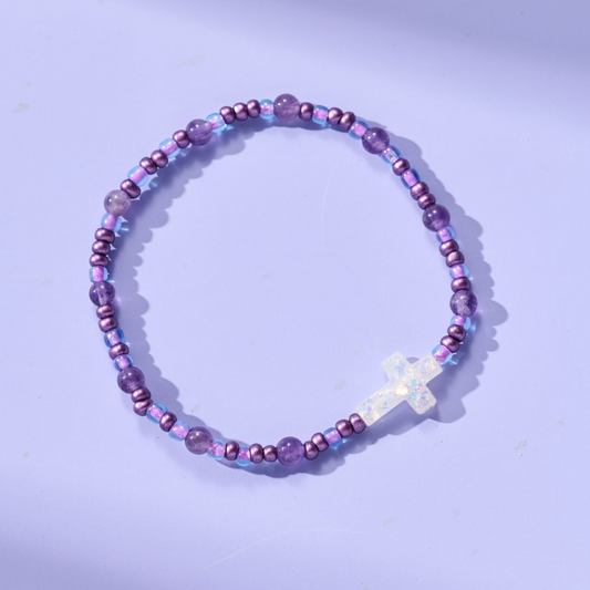 Holy Water Amethyst Aura Bracelet