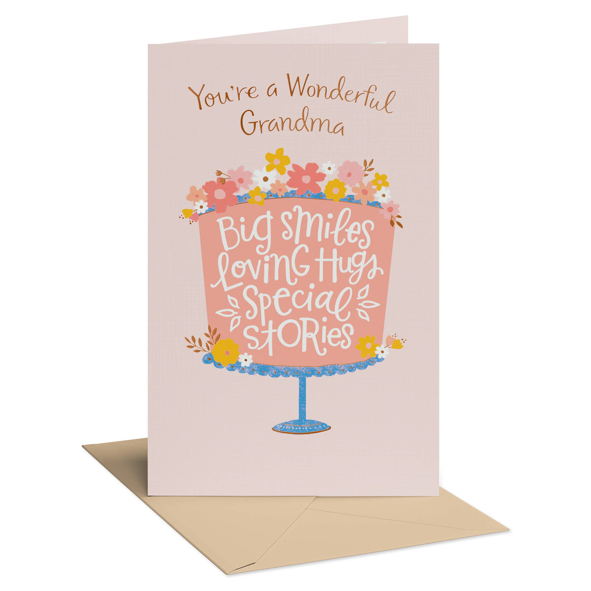 Birthday Card for Grandmother (Floral Cake Celebration)