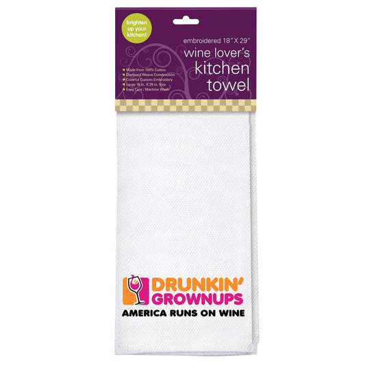 Drinkin' Grownups Embroidered Kitchen Towel