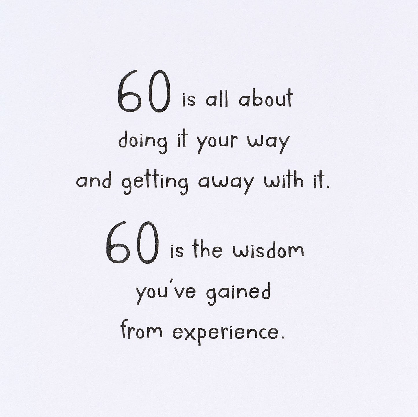 60th Birthday Card for Anyone (Wisdom)