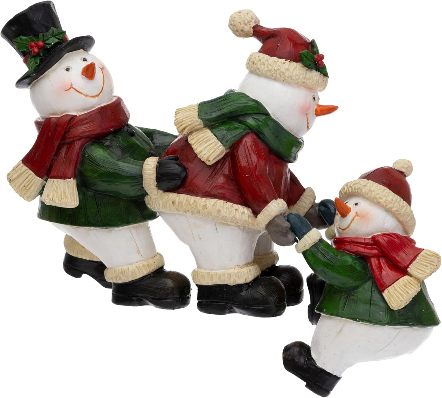 Tabletop Mantel Shelf Decoration, 11.5" x 7", Helping Snowmen Shelf Climber