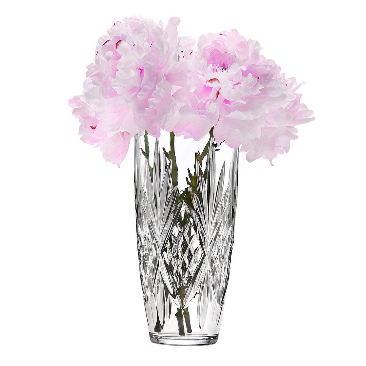 Dublin Crystal Large Scalloped Vase - Flower - Vintage