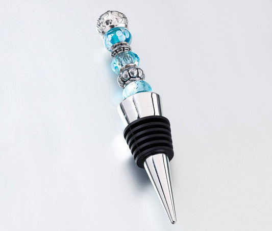 Aqua Beaded Wine Stopper