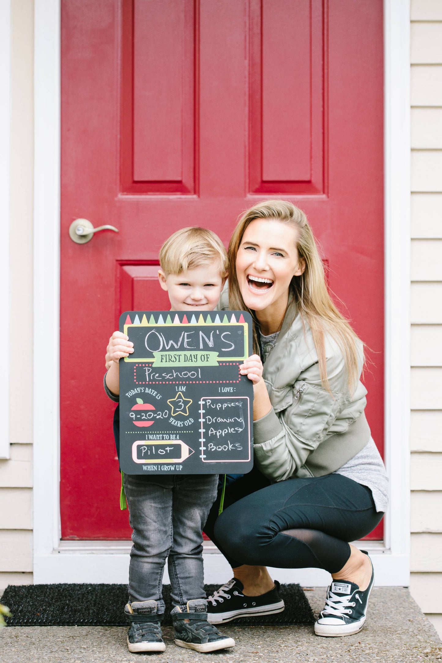 First and Last Day of School Reversible Chalkboard