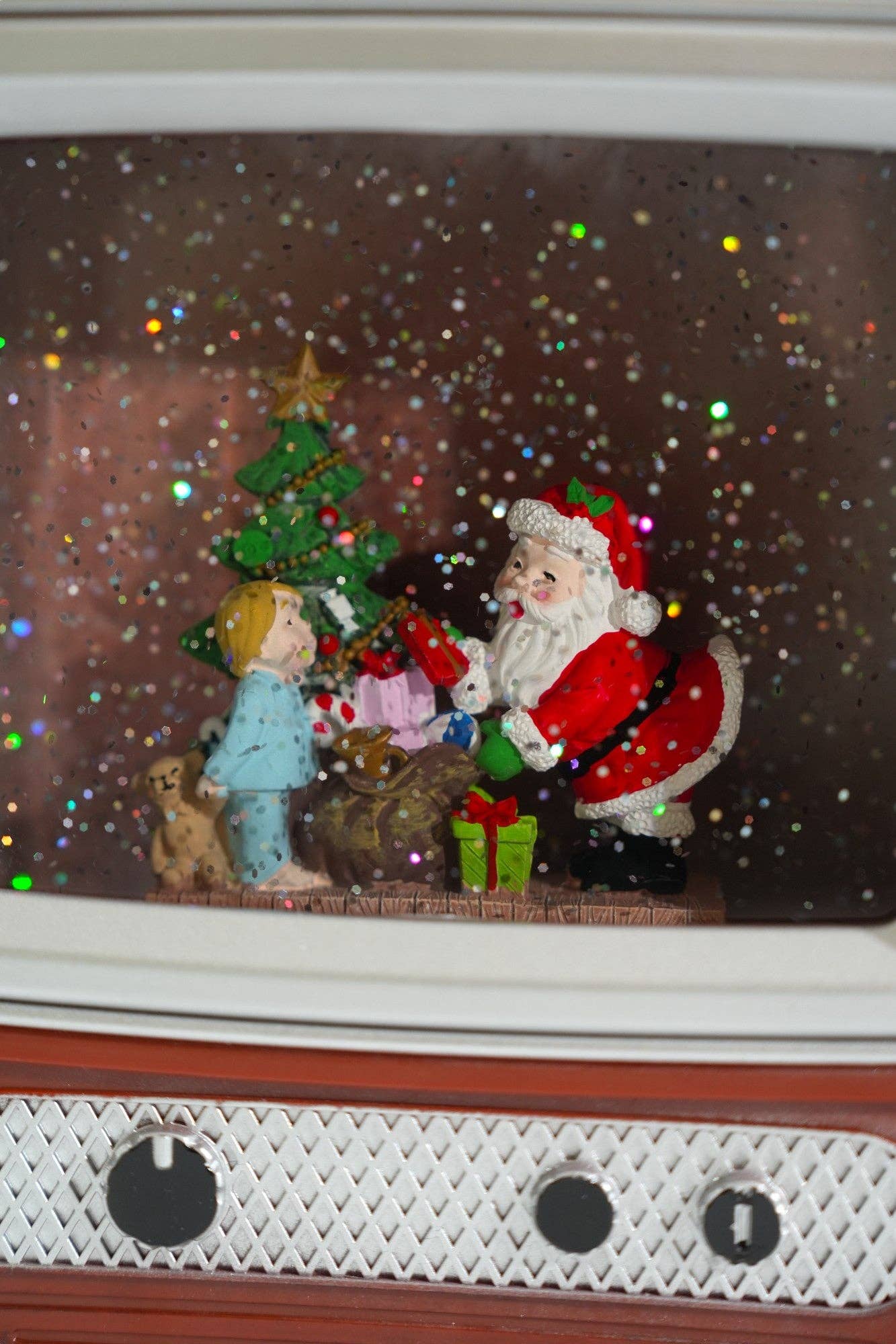 SINT Christmas Musical Retro Style TV Snow Globe Lantern