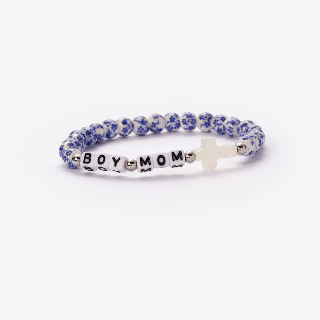 HOLY WATER CUSTOM PORCELAIN BRACELET - BOY MOM