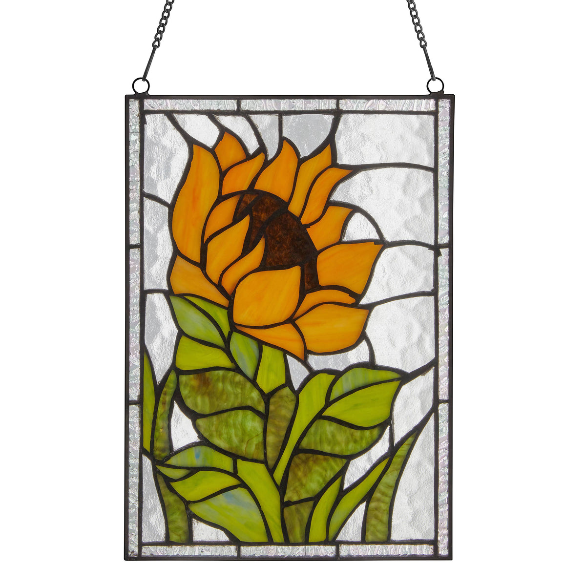 11.25” Sunflower Stained Glass Window Panel