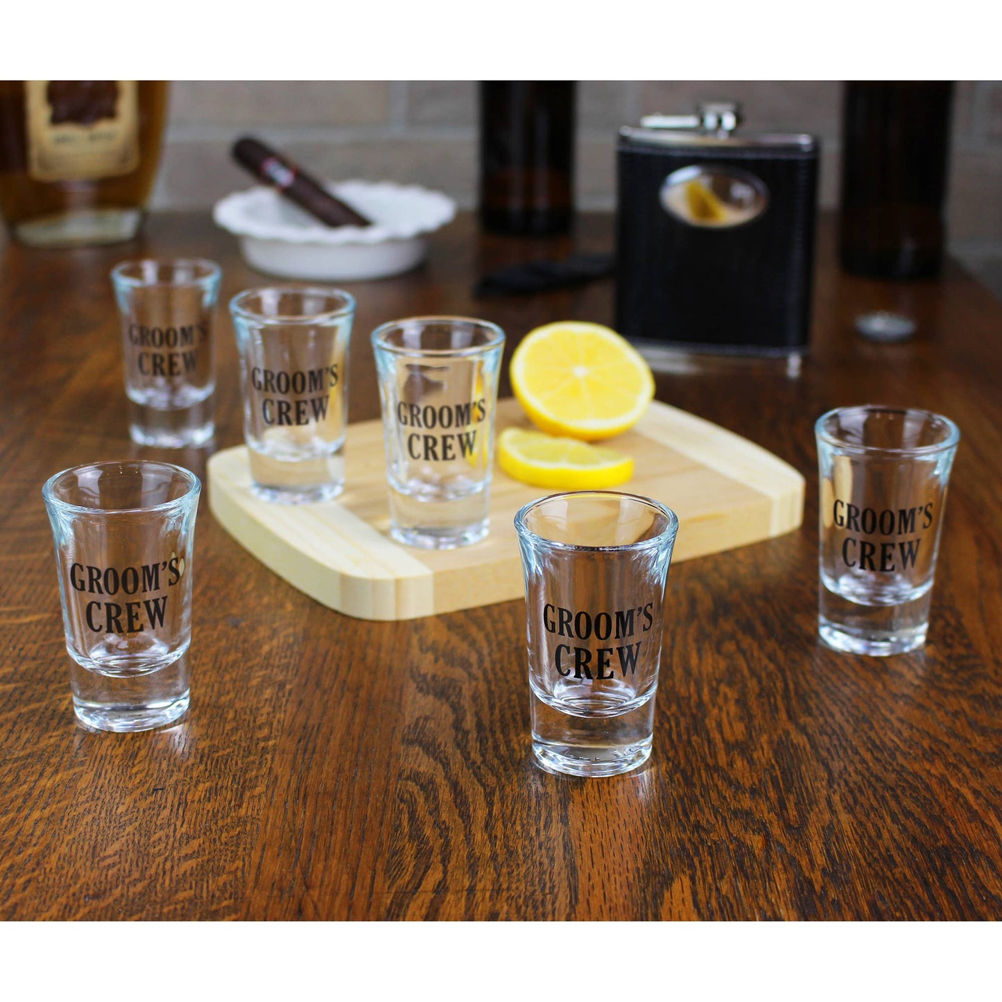 Set of 6 "Groom's Crew" Wedding Party Shot Glasses