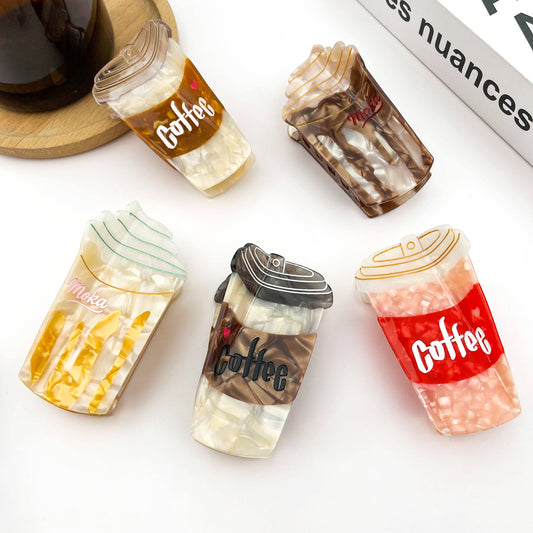 Coffee Hair Claw Clip, Acetate Hair Clip