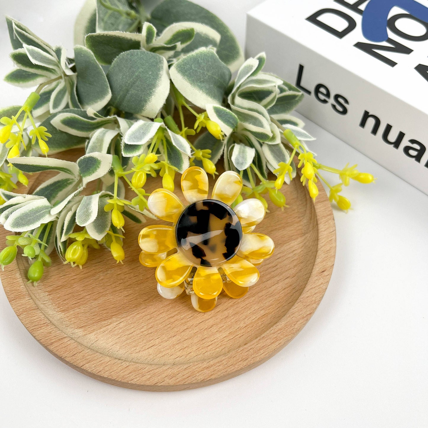 Sunflower Hair Clip, Medium Claw Clip
