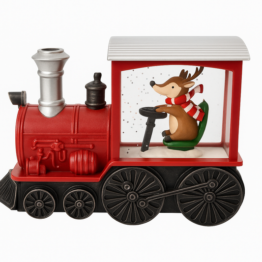 3" Lighted Train Engine Santa, Snowman, Reindeer Ornament