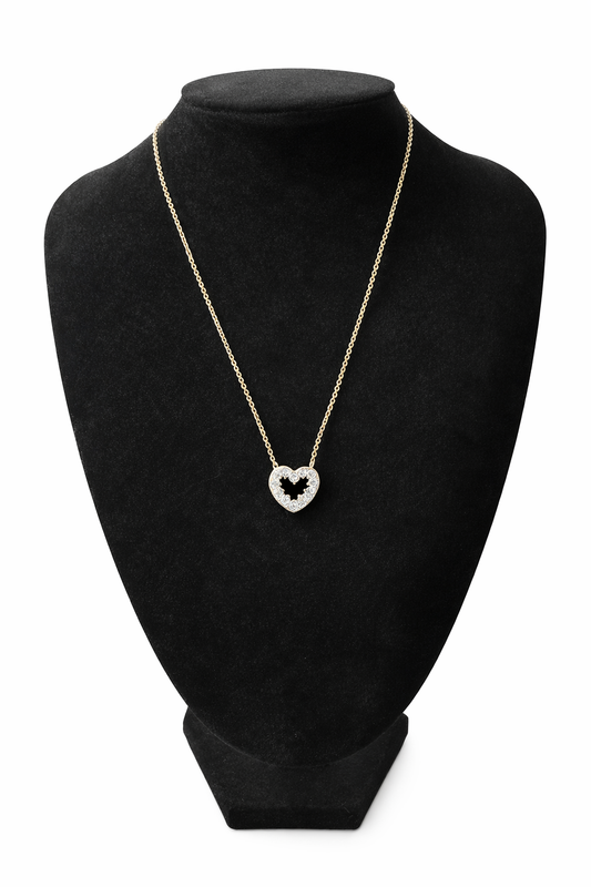 Sterling Silver Rhinestone Heart Necklace