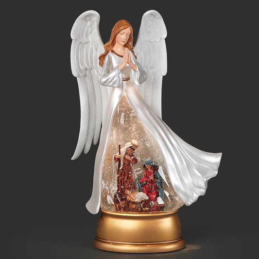 Angel lighted Holy Family