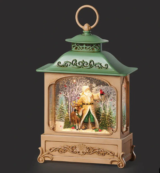 Santa & Reindeer Confetti Lites Lighted Swirl Lantern