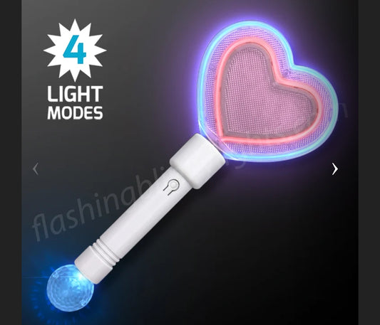 Light Up LED Heart Wand
