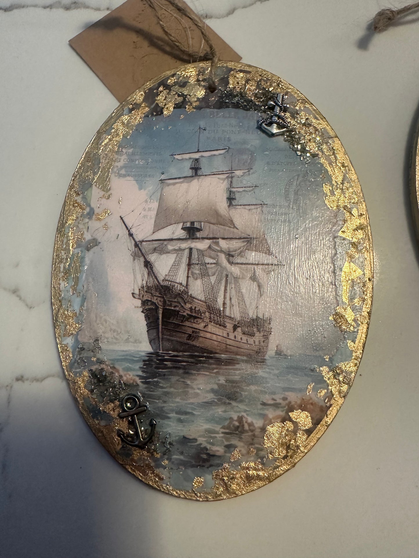 Ship oval Plaque by Art of My Focus