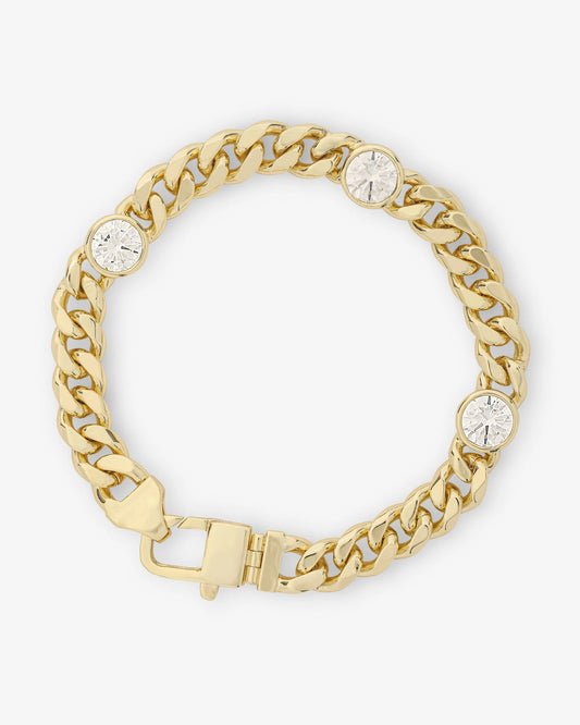 Julian Triple Diamond Cuban Chain Bracelet - 6.5