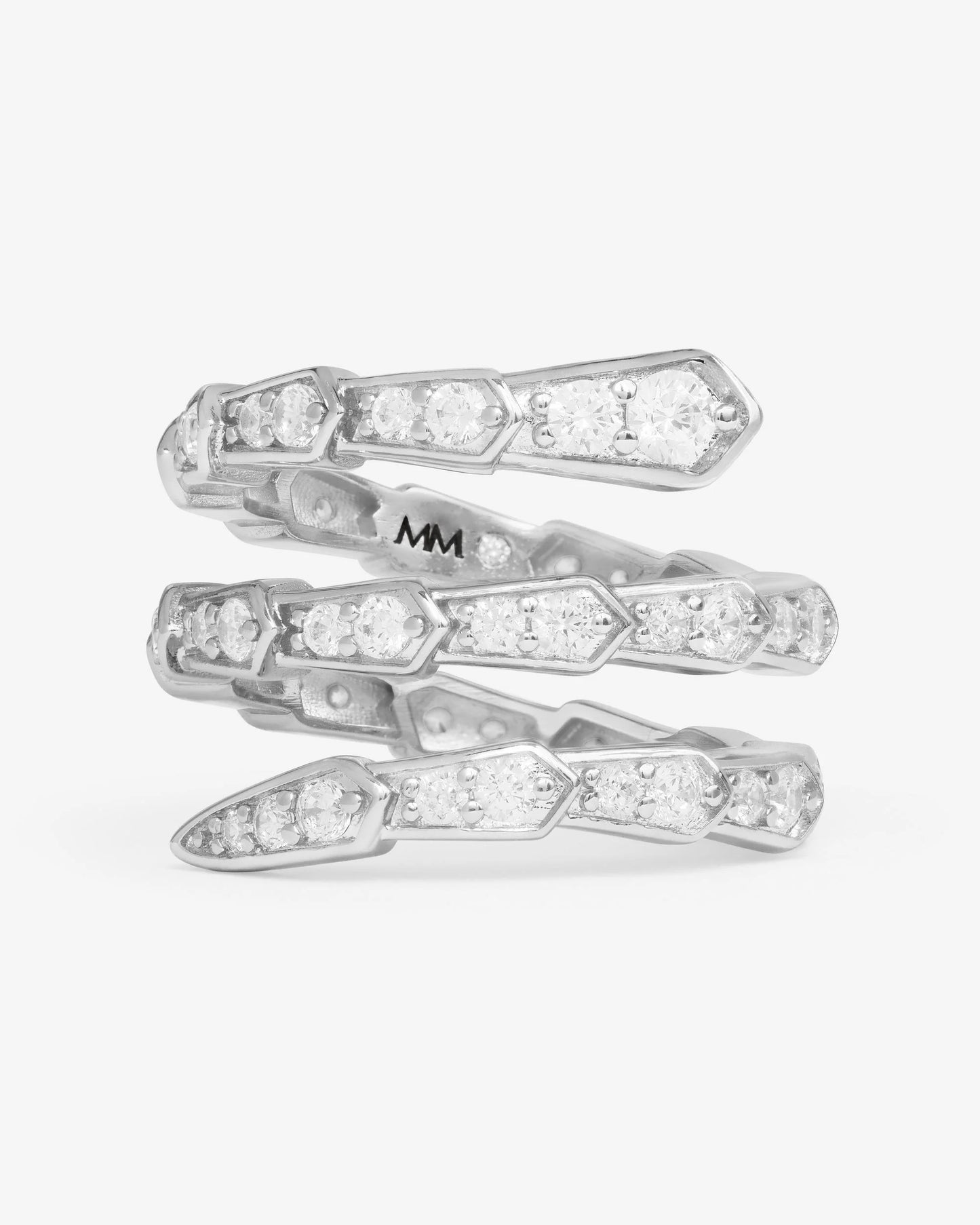 Pavé Serpent Spiral Ring