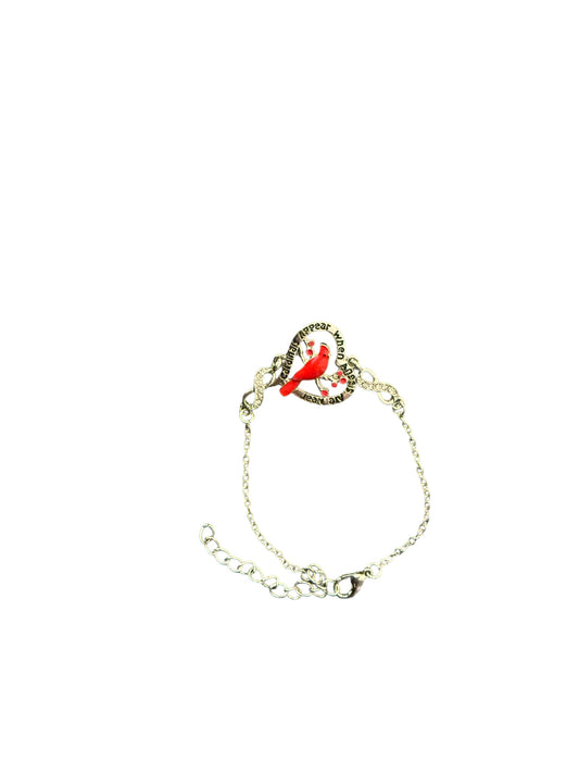 Silver Plated Cardinal Bracelet and rhinestones